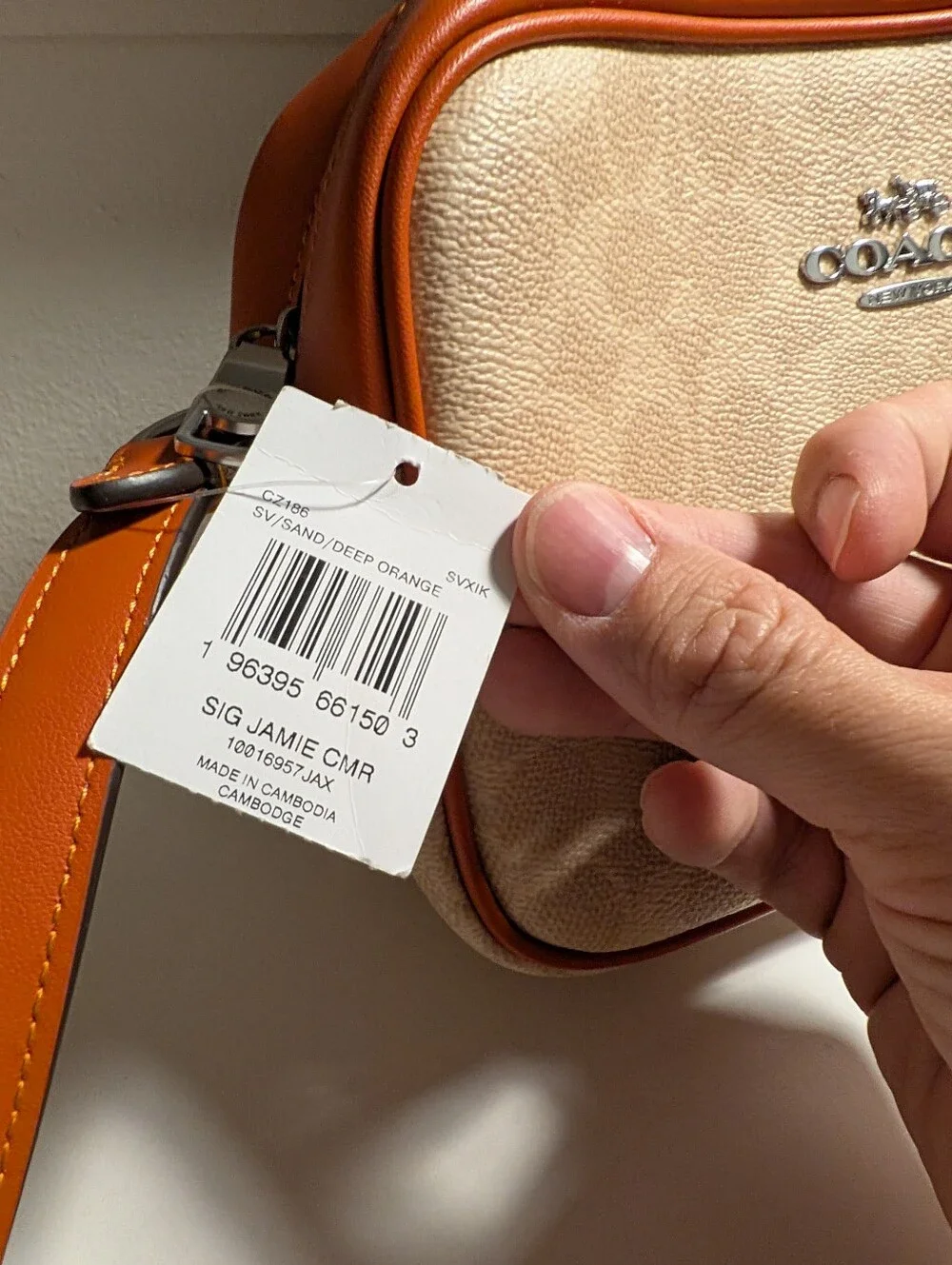 Coach Sig Jamie Camera Bag Sand Deep Orange Crossbody Handbag NWT